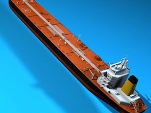 oil platform with tankership 3D Model