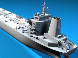 oil platform with tankership 3D-Modell