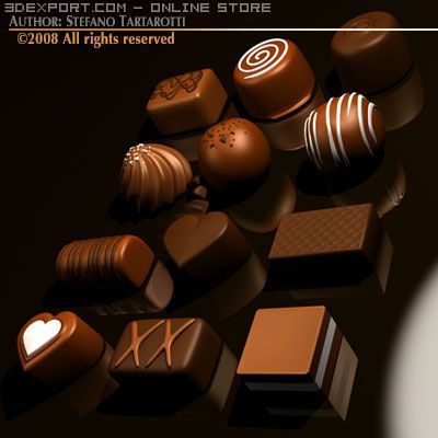 chocolates_2 3D Model .c4d .max .obj .3ds .fbx .stl .blend 