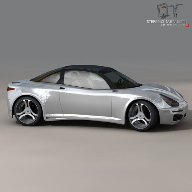 electric concept sports car Modelo 3D .c4d .max .obj .3ds .fbx .stl .blend 