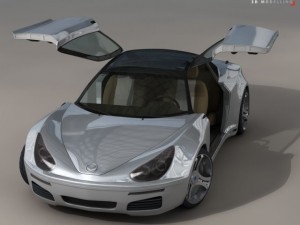 electric concept sports car Modelo 3D