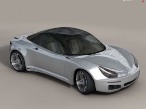 electric concept sports car Modelo 3D