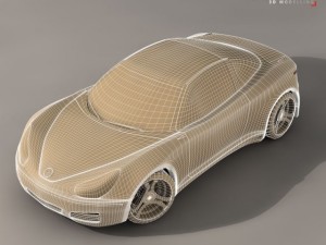 electric concept sports car Modelo 3D