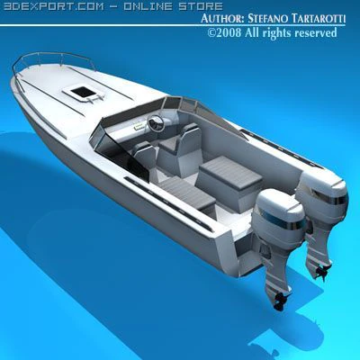 motor boat 3D Model .c4d .max .obj .3ds .fbx .stl .blend 