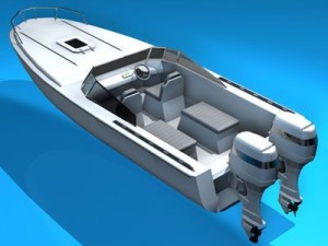motor boat 3D Модель