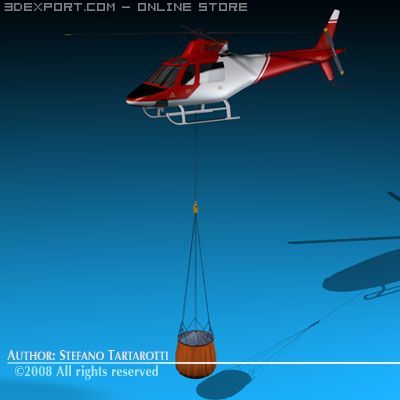 firefighting helicopter 3D Model .c4d .max .obj .3ds .fbx .stl .blend 