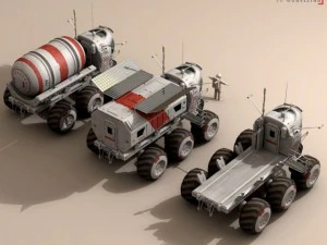 lunar vehicles collection 3D Model