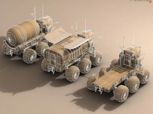 lunar vehicles collection 3D Model