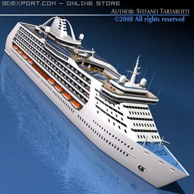 cruise ship 3D Model .c4d .max .obj .3ds .fbx .stl .blend 