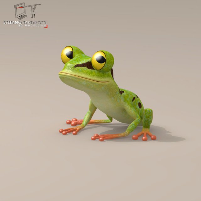 frog cartoon character Model 3D .c4d .max .obj .3ds .fbx .stl .blend 