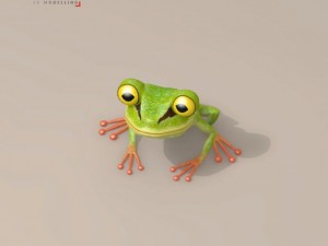 frog cartoon character Model 3D
