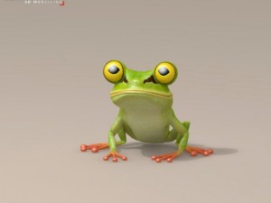 frog cartoon character Model 3D