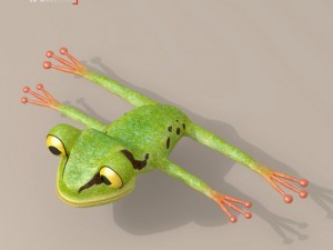 frog cartoon character Model 3D
