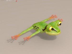 frog cartoon character Model 3D