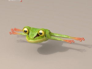 frog cartoon character Model 3D