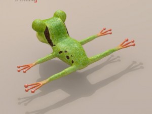 frog cartoon character Model 3D