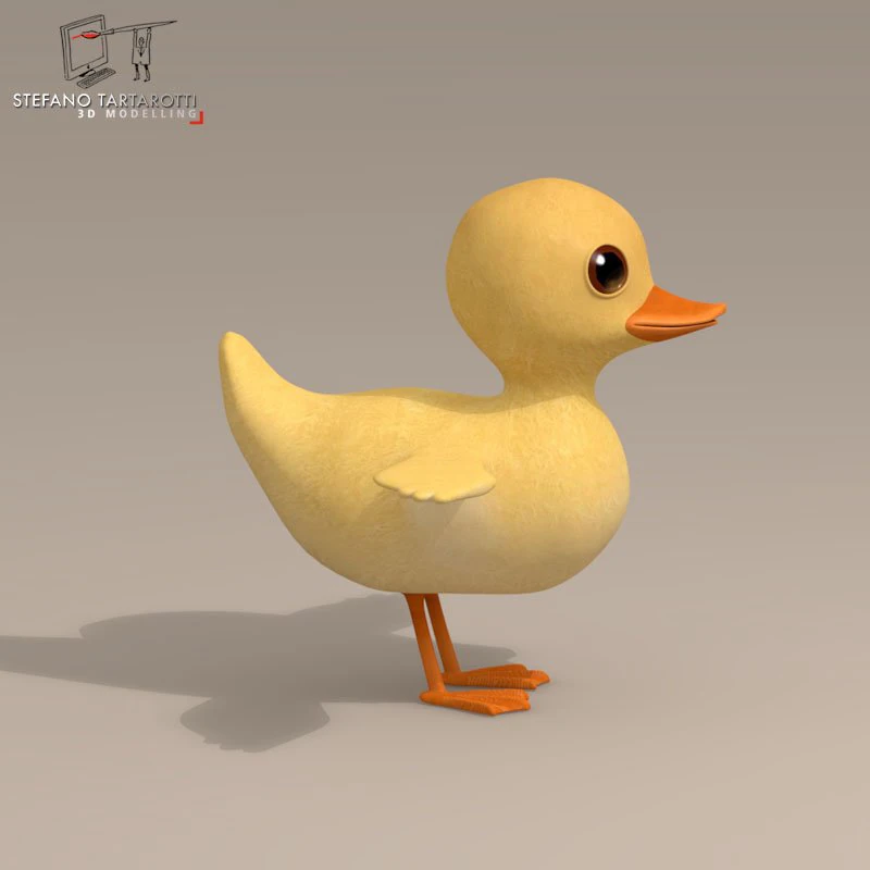 duck cartoon character 3D Model .c4d .max .obj .3ds .fbx .stl .blend 