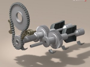 driveshaft gear and sprocket assembly 3D Modell