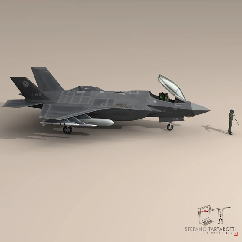 f 35 a  royal netherlands air force 3D Model .c4d .max .obj .3ds .fbx .stl .blend 