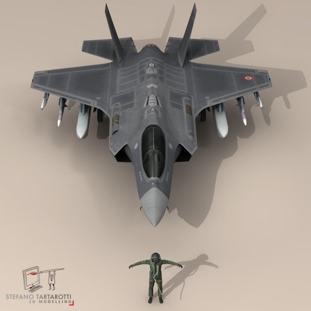 f 35 a italian air force 3Dモデル .c4d .max .obj .3ds .fbx .stl .blend 