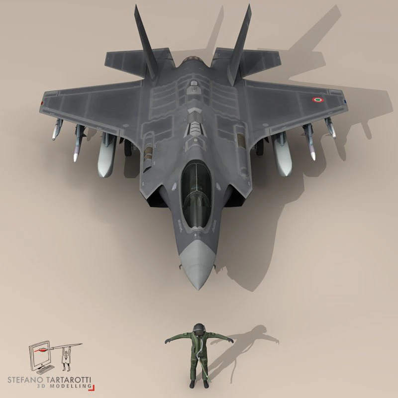 f 35 uma for&ccedil;a a&eacute;rea italiana Modelo 3D .c4d .max .obj .3ds .fbx .stl .blend 