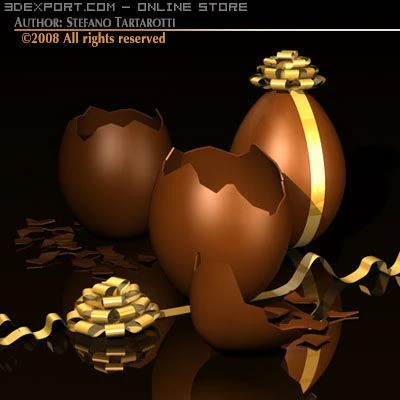 巧克力蛋 3D 模型 .c4d .max .obj .3ds .fbx .stl .blend 