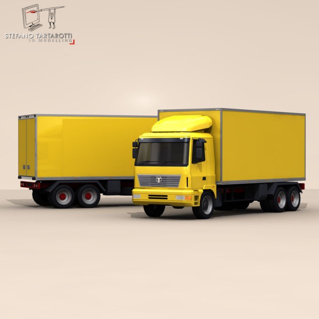 box truck 2 3D Model .c4d .max .obj .3ds .fbx .stl .blend 