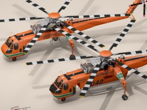s64f and s64e skycrane Modello 3D
