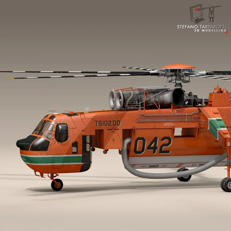 s64f skycrane 3D Model .c4d .max .obj .3ds .fbx .stl .blend 