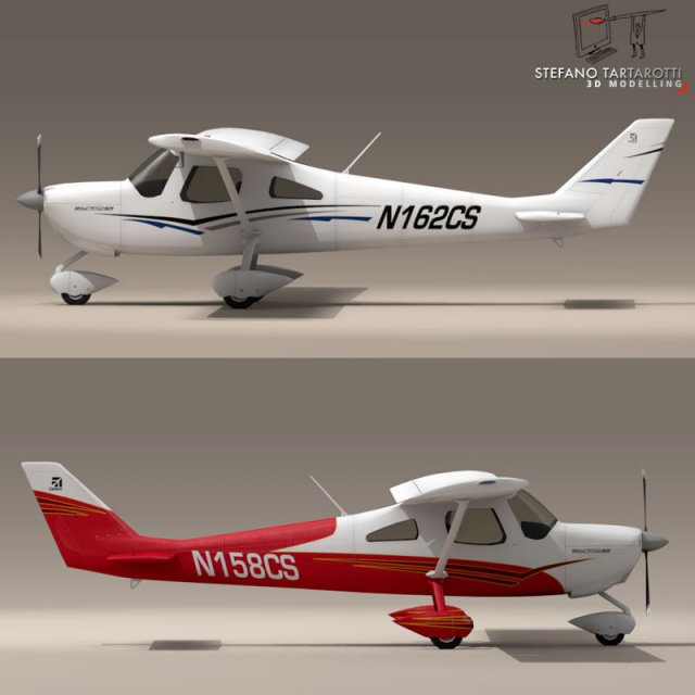 c162 skycatcher Modello 3D .c4d .max .obj .3ds .fbx .stl .blend 