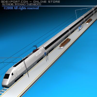 high speed train 3D 모델 .c4d .max .obj .3ds .fbx .stl .blend 