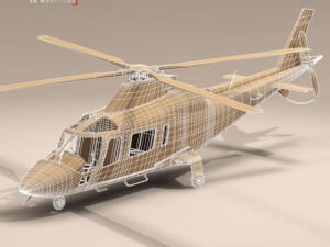 aw109 copter Modelo 3D
