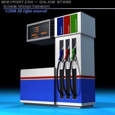 gas pump2 3D Модель .c4d .max .obj .3ds .fbx .stl .blend 
