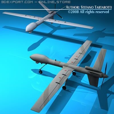predator uav 3D Model .c4d .max .obj .3ds .fbx .stl .blend 