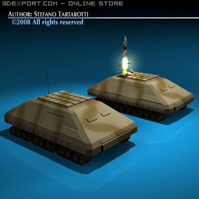 missile tank 3D Модель .c4d .max .obj .3ds .fbx .stl .blend 