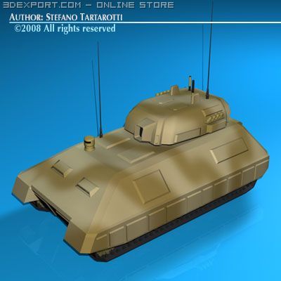electronic war tank 3D Модель .c4d .max .obj .3ds .fbx .stl .blend 