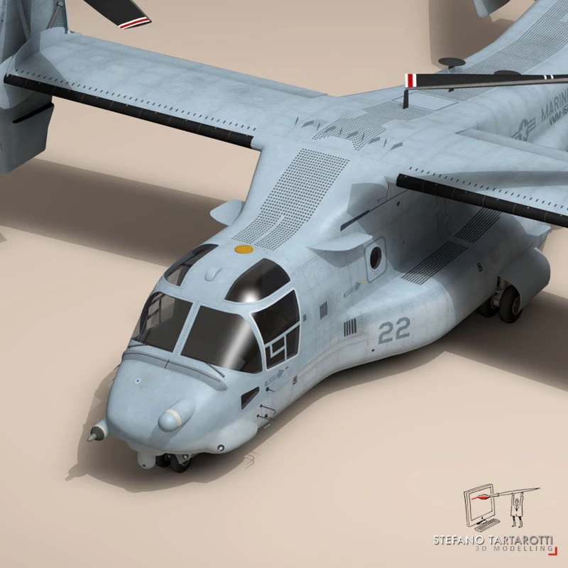 v22 osprey us marines 3D Model .c4d .max .obj .3ds .fbx .stl .blend 