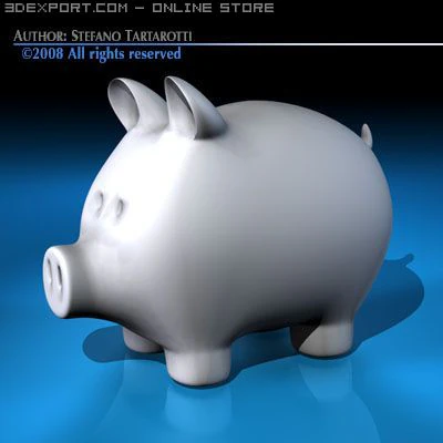 coin pig 3D Model .c4d .max .obj .3ds .fbx .stl .blend