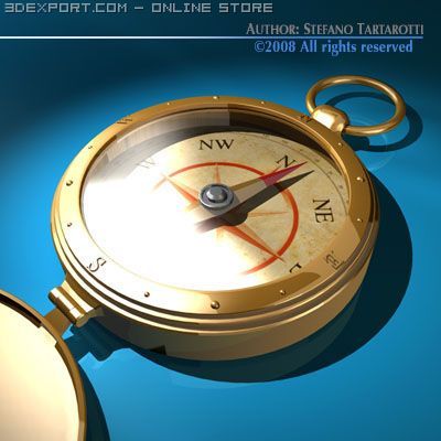 old compass 3Dモデル .c4d .max .obj .3ds .fbx .stl .blend 