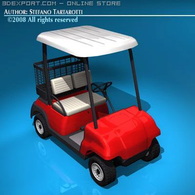 golf cart 2 seats 3D Model .c4d .max .obj .3ds .fbx .stl .blend