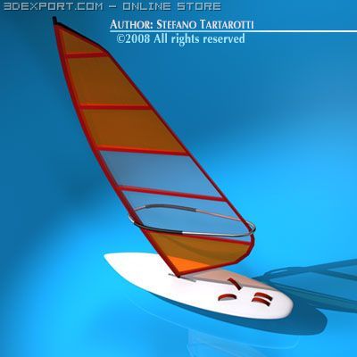 windsurf Model 3D .c4d .max .obj .3ds .fbx .stl .blend 