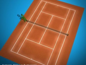 tennis field Modello 3D