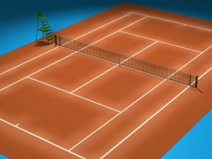 tennis field Modello 3D