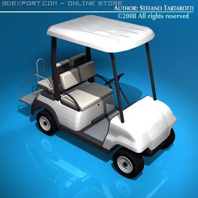 golf cart 4 seats 3D Model .c4d .max .obj .3ds .fbx .stl .blend