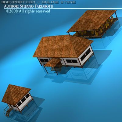 resort buildings 3D Model .c4d .max .obj .3ds .fbx .stl .blend 