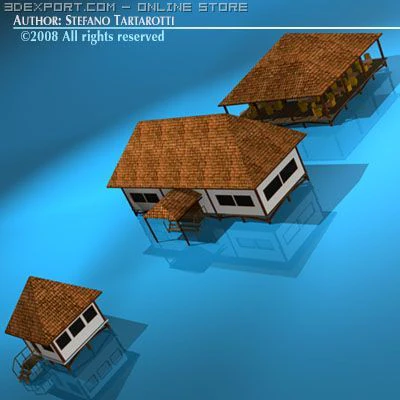 resort buildings 3D Model .c4d .max .obj .3ds .fbx .stl .blend 