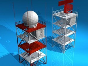 airport radar towers 3D Model