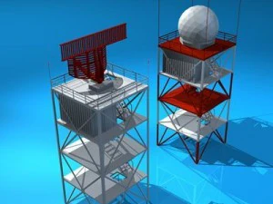airport radar towers 3D Model