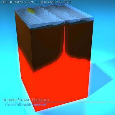ocean crust section 3D Model .c4d .max .obj .3ds .fbx .stl .blend 