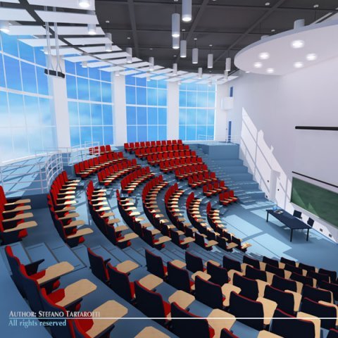 lecture hall modern Modelo 3D .c4d .max .obj .3ds .fbx .stl .blend 